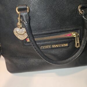 Juicy Couture Black Shoulder Bag with Gold Charm